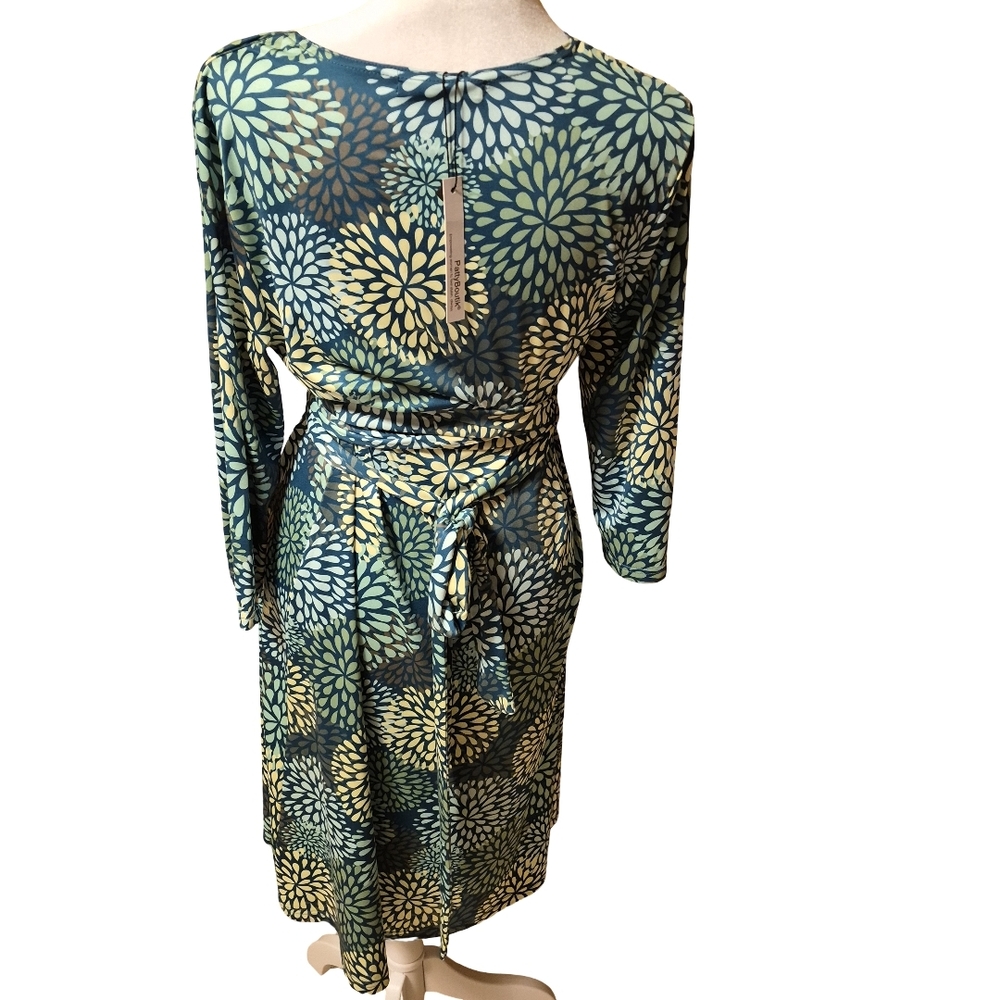 NWT PattyBoutik Blue and Yellow Floral Midi Dress - Picture 14 of 16